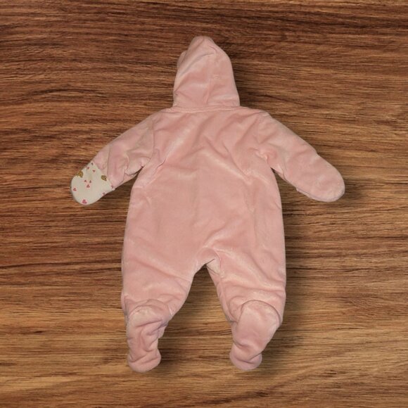 Carter's Just One You Infant Baby Girls Bunting Hooded Fleece Monkey Snowsuit - Picture 7 of 8